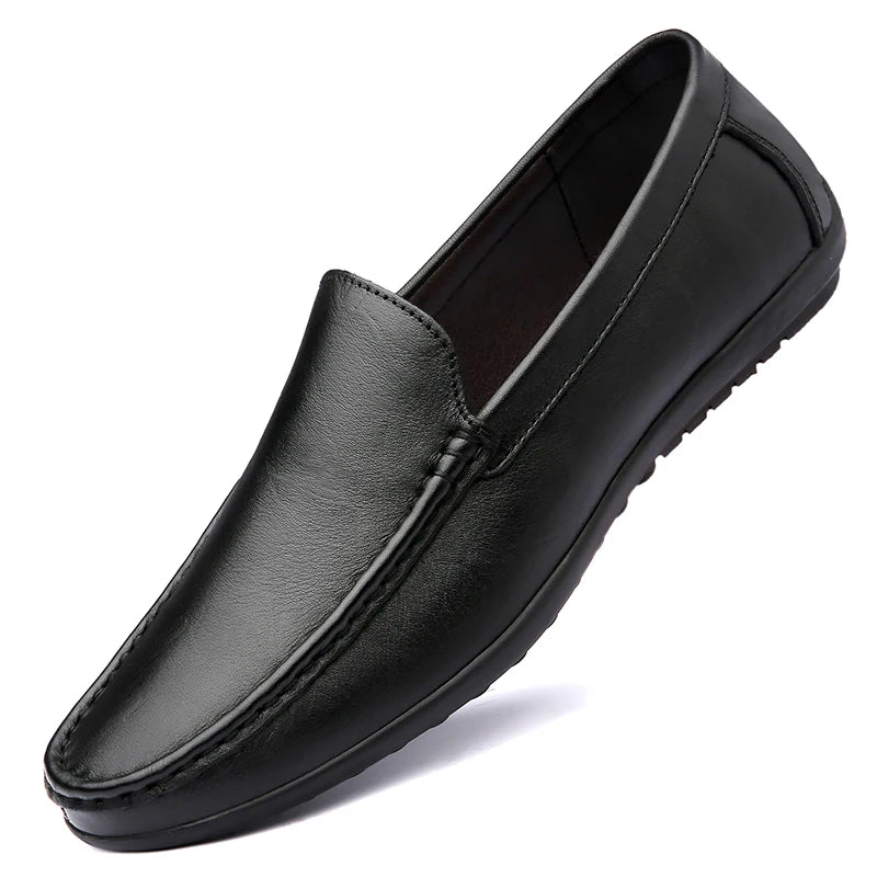 Men's Spring Loafers: Handmade Genuine Leather Moccasins for Business and Casual Wear