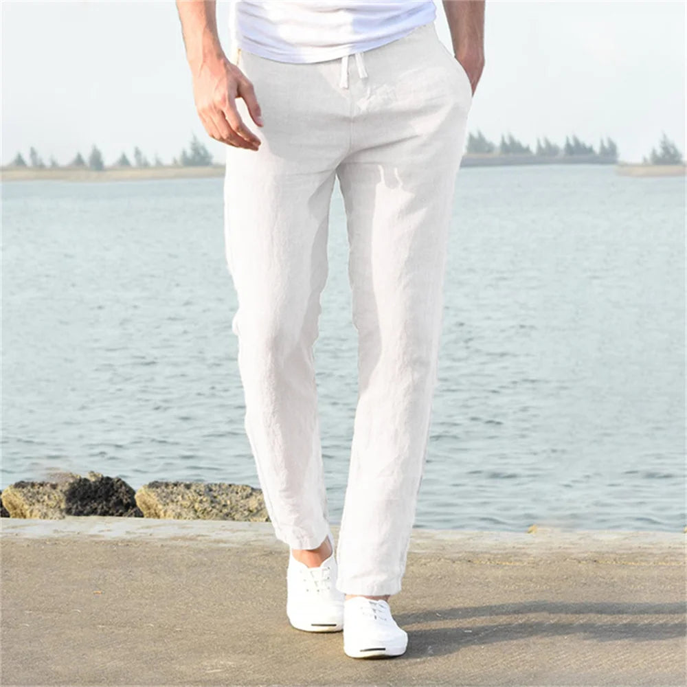 Men's Cotton Linen Pants: Breathable and Casual for Autumn