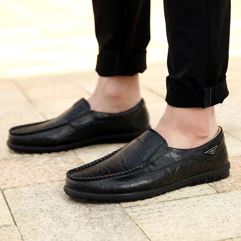2023 Men's Luxury Genuine Leather Loafers: Designer Slip-On Driving Shoes