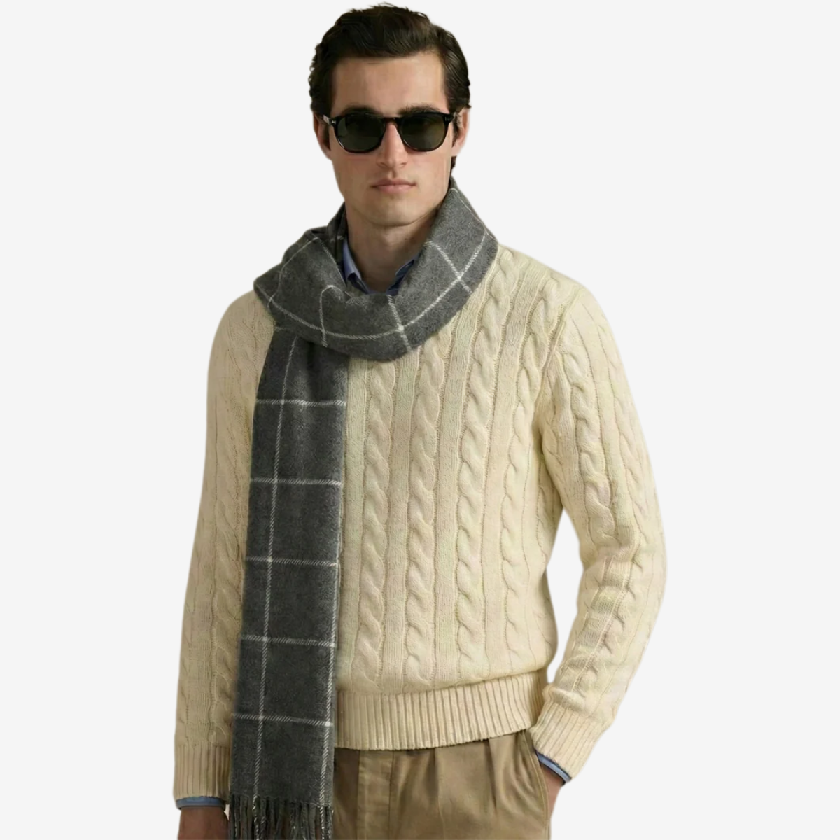The Kensington Windowpane Scarf