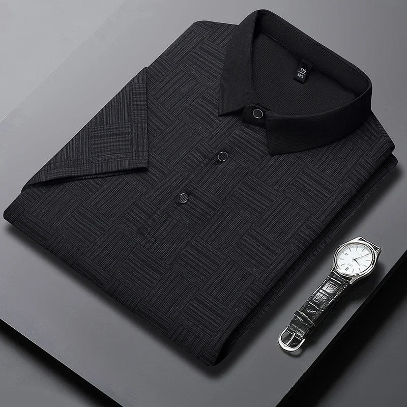 2024 New Men's Polo Shirt: Printed, Business-Casual, and Breathable