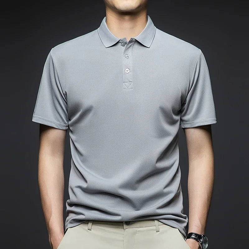 Men's Solid Polo Shirt: Fashionable, Breathable, and Comfortable for Summer
