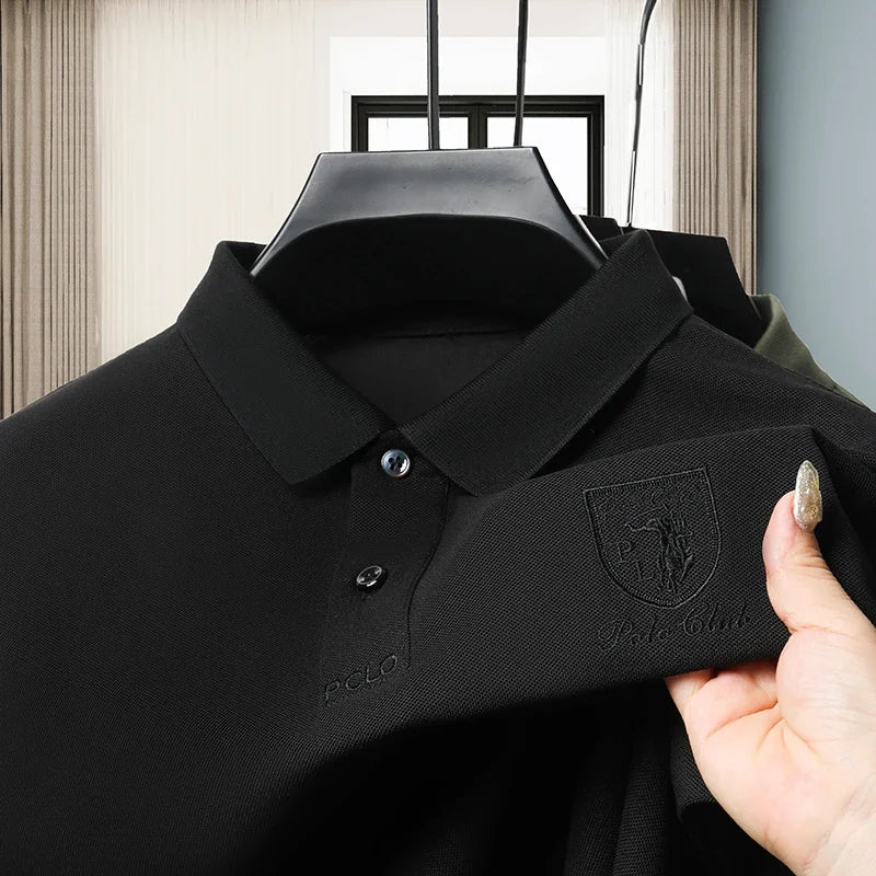 2024 New Men's Polo Shirt: Embroidered Cotton for Business and Leisure