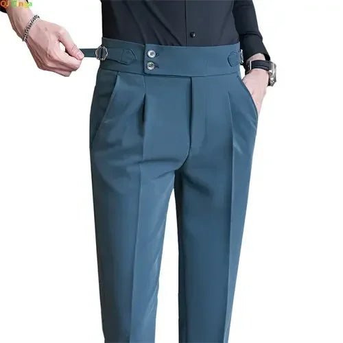 Men's Fashion Trousers: Slim Fit Suit Pants in White, Black, Gray, and Khaki