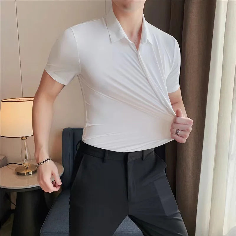 Men's Ultra-Stretch Short Sleeve Shirt: Breathable and Abrasion-Resistant