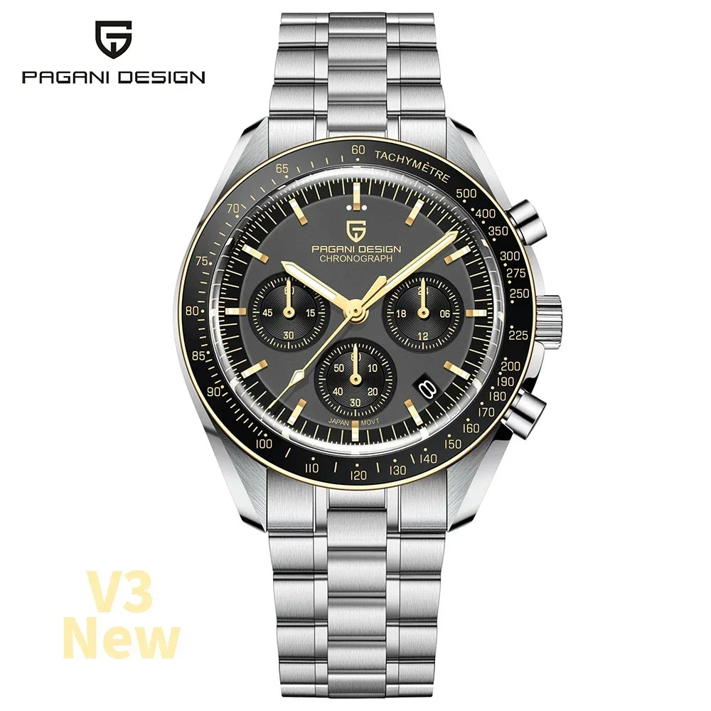 PAGANI DESIGN 2025: Top Luxury Quartz Watch for Men with Chronograph and Sapphire Mirror
