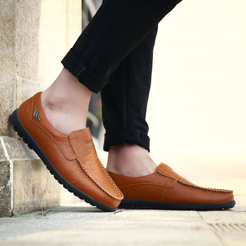 2023 Men's Luxury Genuine Leather Loafers: Designer Slip-On Driving Shoes