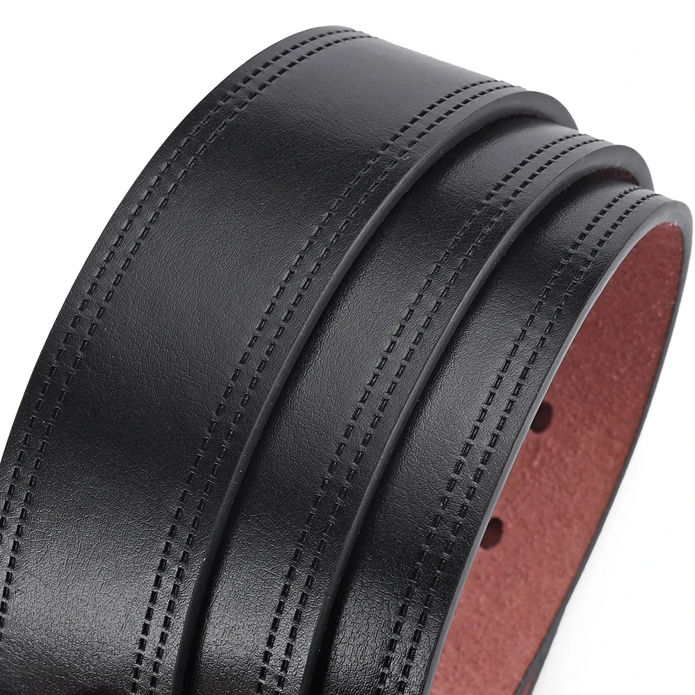 2024 New Men's Leather Belt: Genuine Cowskin with High-Quality Buckle for Jeans and Casual Wear