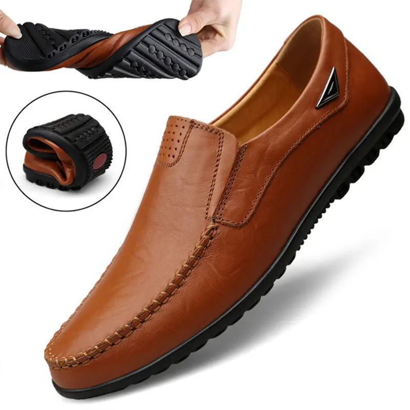 2023 Men's Luxury Genuine Leather Loafers: Designer Slip-On Driving Shoes