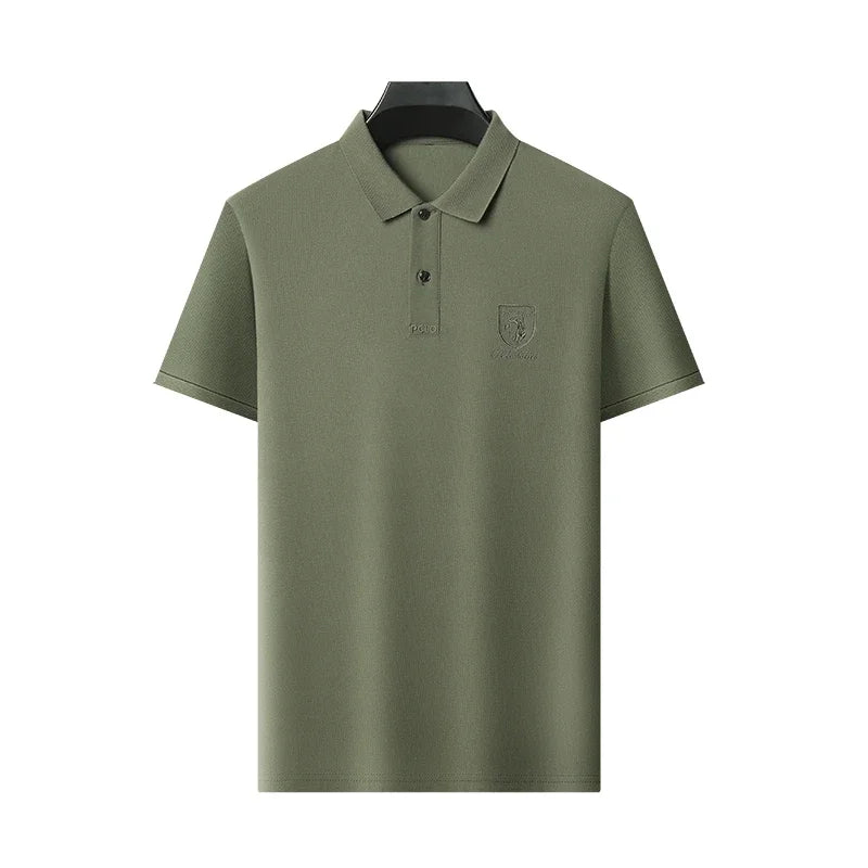 2024 New Men's Polo Shirt: Embroidered Cotton for Business and Leisure