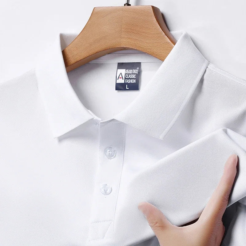 Men's Solid Polo Shirt: Fashionable, Breathable, and Comfortable for Summer