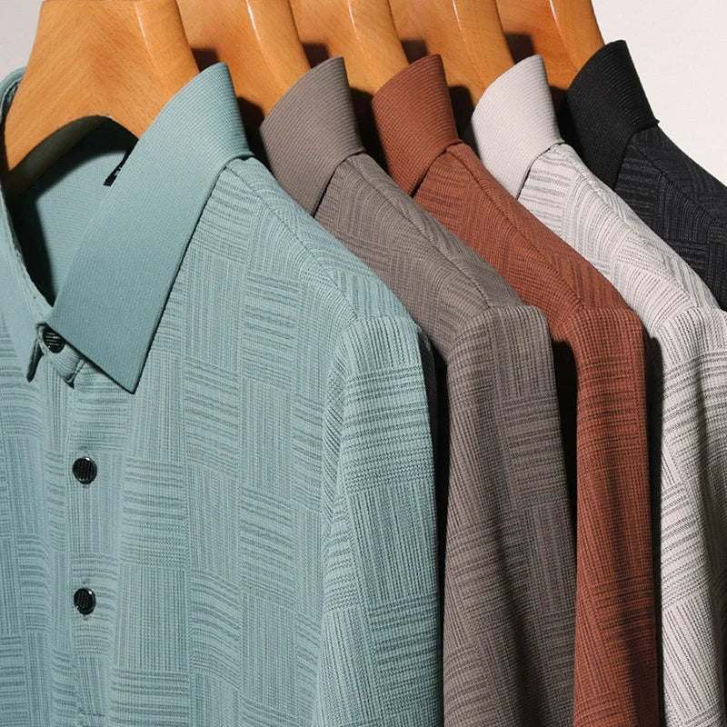 2024 New Men's Polo Shirt: Printed, Business-Casual, and Breathable
