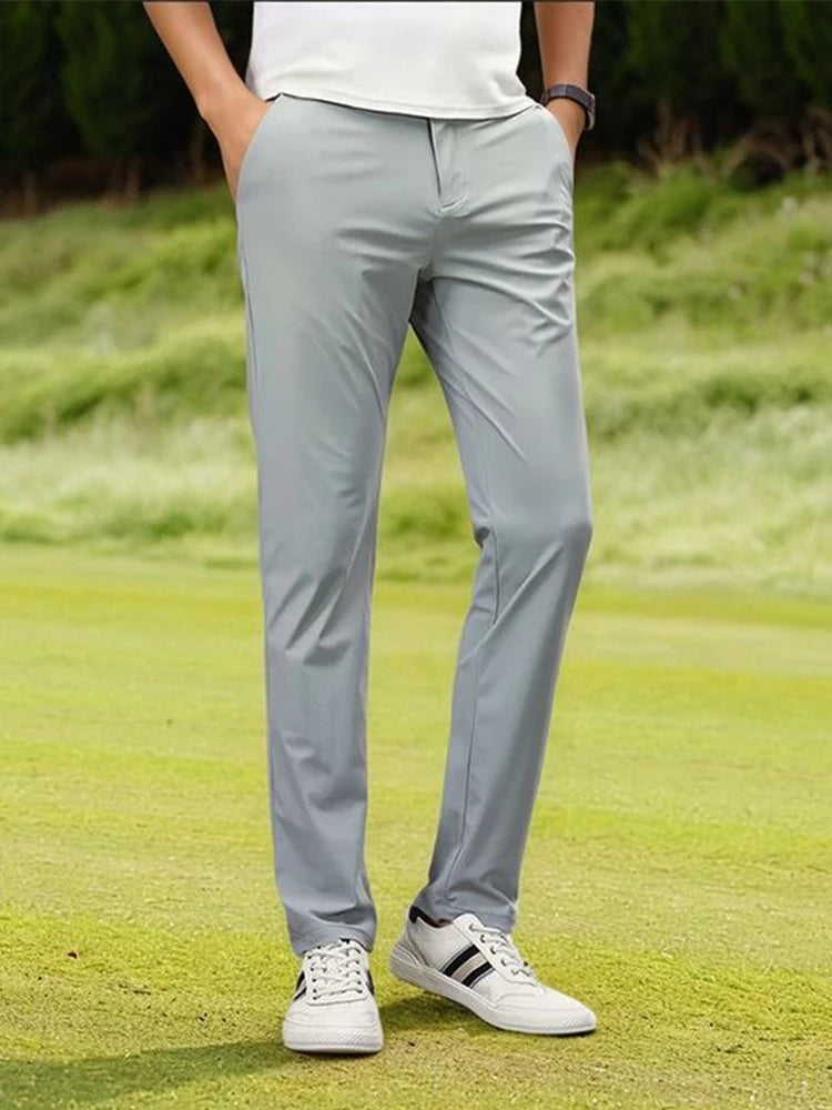 Men's Summer Golf Pants: Korean Fashion, Ice Silk, and Slim Fit for a Cool Look