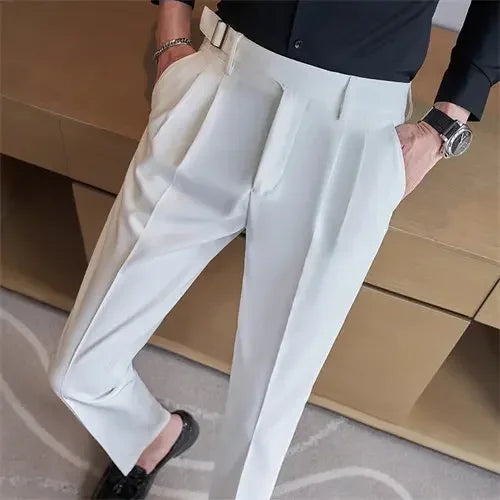 Men's Fashion Trousers: Slim Fit Suit Pants in White, Black, Gray, and Khaki