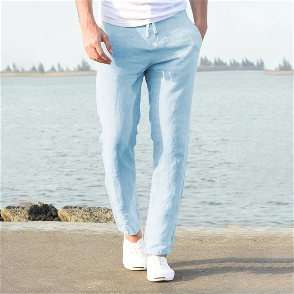 Men's Cotton Linen Pants: Breathable and Casual for Autumn