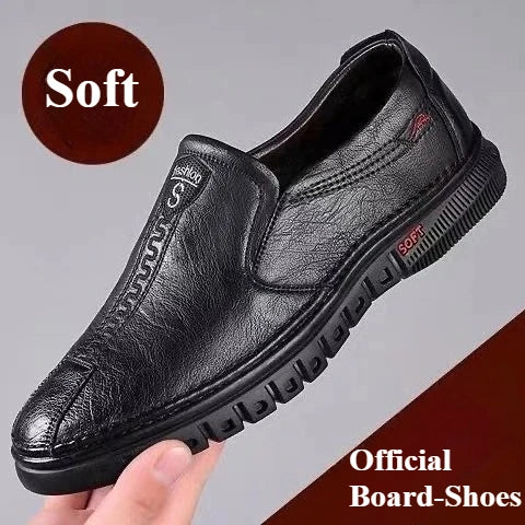 Men's Slip-On Leather Loafers: Soft, Breathable, and Non-Slip Driving Shoes