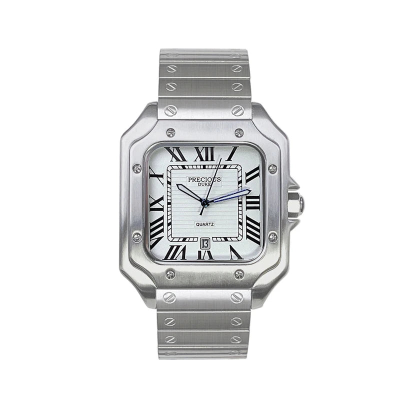 2025 Men's Luxury Watch: British Brand Stainless Steel Quartz with Perpetual Date