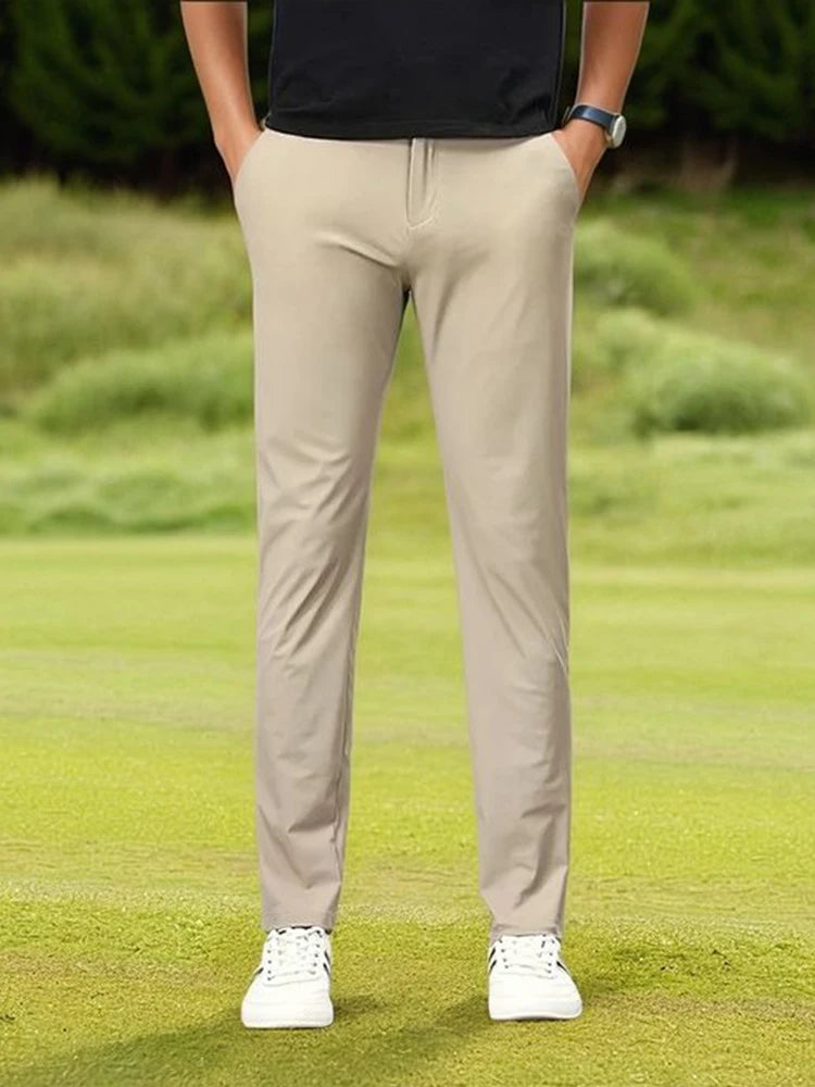 Men's Summer Golf Pants: Korean Fashion, Ice Silk, and Slim Fit for a Cool Look